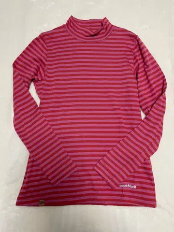 몽벨 메리노울 플러스 보더 하이넥 셔츠 Women's L 레드