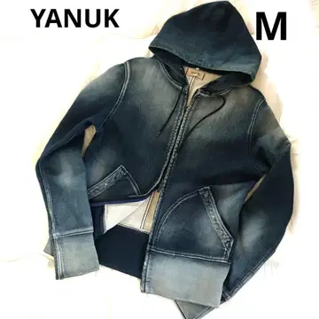 야누크 후디 DENIT 인디고 M 데미지 가공 yanuk