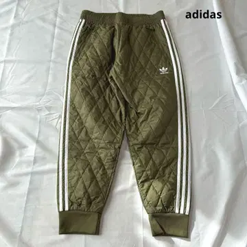 adidas 충전솜 퀼팅 팬츠 그린 L 트레포일