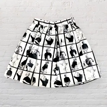 마릴린 먼로 올 패턴 프린트 플레어 스커트