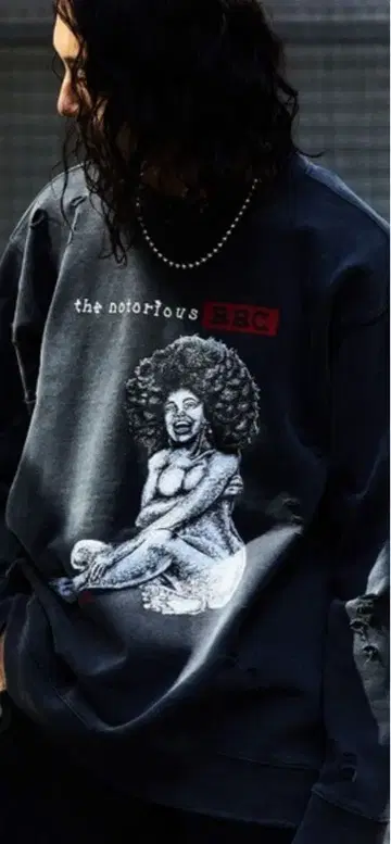 새상품급 프릭스스토어 밥 아트 워크 데미지 맨투맨 트레이닝복