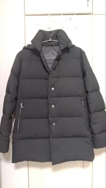 [ 새상품급 ] PLST 플라스테 남성용 블랙 후드 부착 다운 자켓