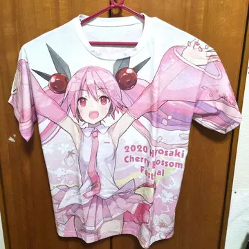 벚꽃 미쿠 2020 풀 그래픽 T셔츠 히로사키 벚꽃 축제 하츠네 미쿠