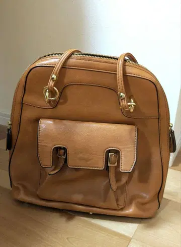 가죽 느낌 인조 가죽 백팩 SAC 브라운 2WAY 백