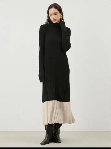 [ Mila Owen ] 터틀넥 롱 리브 니트 OP