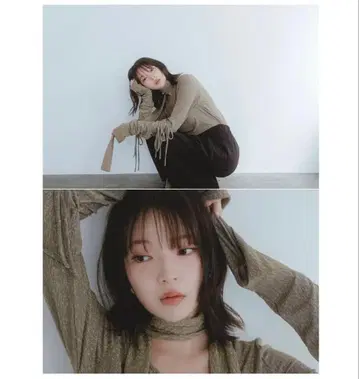 리본 슬리브 탑 브라운