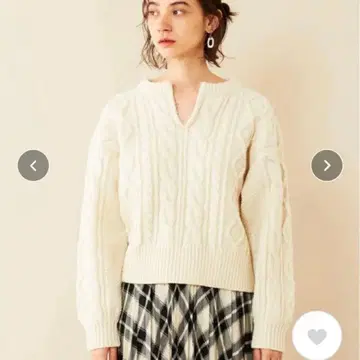 울 케이블 스키퍼 넥 니트