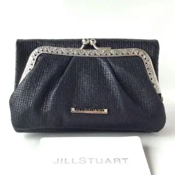 [ 새상품 ] 질스튜어트 보 금속 장식 접이식 지갑 블랙 크로 가마구치