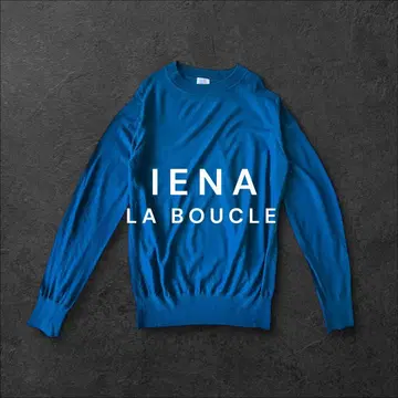 이에나 러브리 크루넥 니트 스웨터 울 풀오버 블루