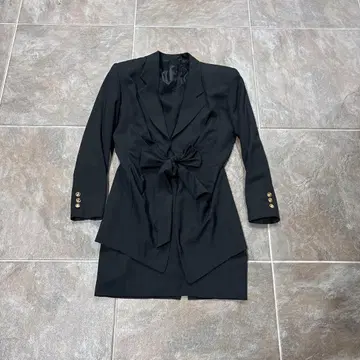 쇼와 레트로 버블 수트 테일러드 자켓 & 타이트 미니 원피스 세트