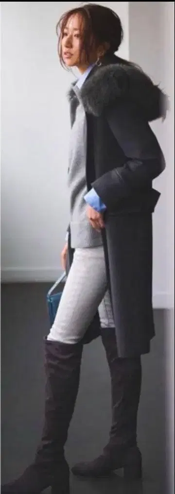 저스길리티 3way 코트 차콜 그레이 S