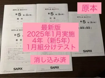 SAPIX 신 5학년 1월 조 나누기 테스트 최신 버전 삭제 완료