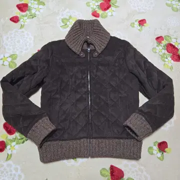 브라운 퀼팅 자켓
