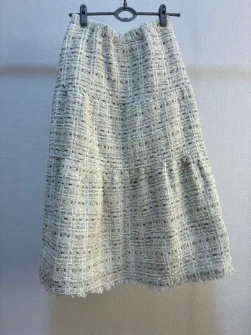 BEAMS HEART 트위드 캉캉 스커트 화이트 FREE 사이즈