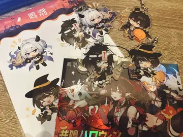 명조 공명 할로윈 아크릴 키링 4종 엽서 스티커 세트