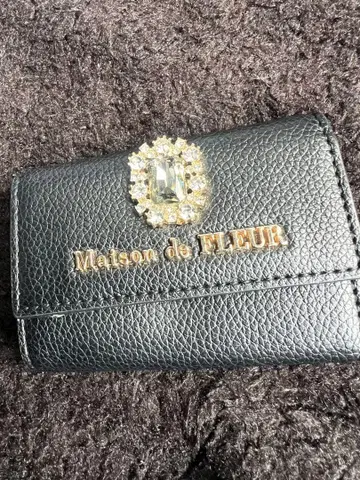 Maison de FLEUR 블랙 가죽 키케이스