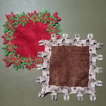 치카자와 레이스 손수건 2장 크리스마스