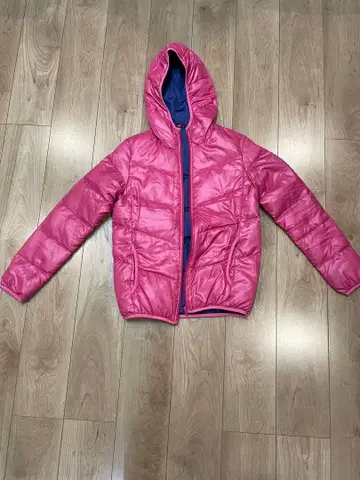 8 핑크 후드 부착 다운 자켓