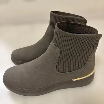 그레이 니트 커프 숏부츠