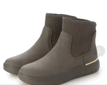 CEDAR CREST 핑거프리 슈즈 그레이 니트 커프 숏부츠