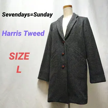 Sevendays=Sunday 체스터 코트 싸개 버튼 해리스 트위드
