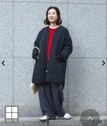 coen 발수 퀼트 블루종 미들 기장 M