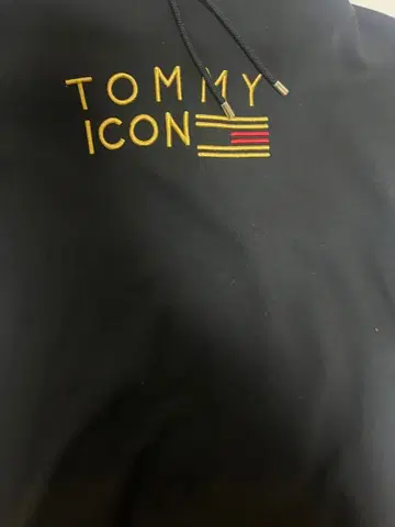 TOMMY ICON 블랙 후드티