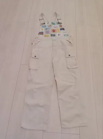 PRO HOUSE 패치워크 오버롤 화이트