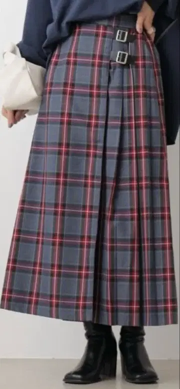 frames RAY CASSIN 타탄 체크 퀼트 스커트