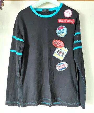 PETITREITRE 와펜 부착 긴팔 티셔츠 남성용 M 사이즈