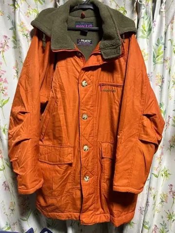 몽벨 오렌지 후드 부착 마운틴 후드티