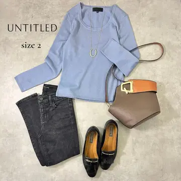 [ UNTITLED ] 울 100% 긴팔 니트 블루 2 / M 상당