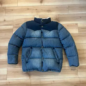 BAYFLOW 데님 다운 자켓 사이즈 4 L 상당 인디고 블루
