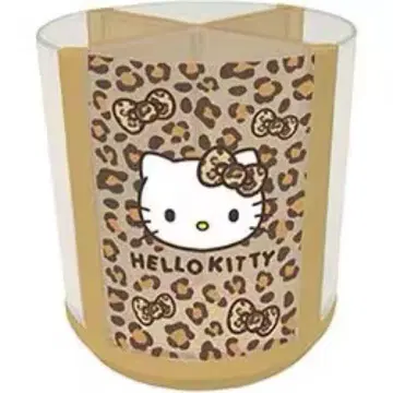[ 럭셔리 덤 포함 ] 산리오 헬로키티 레오파드 무늬 회전 펜 스탠드
