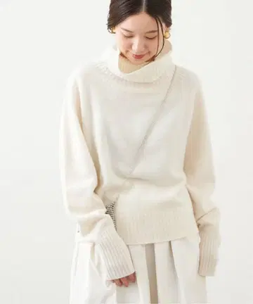 IENA 돌먼 슬리브 하이넥 풀오버