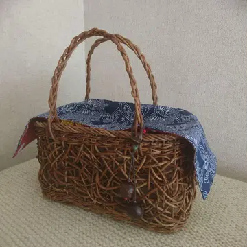 아케비 바스켓백 참 커버 포함 핸드메이드