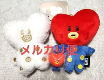 메루카리 택배 BT21 TATA 봉제 인형 마스코트 하그코트 세트