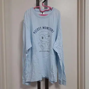 포켓몬스터 포차마 긴팔T셔츠 스카이블루