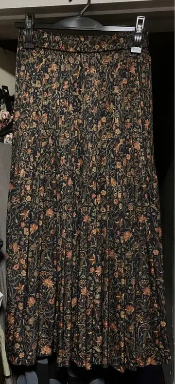 하모니카 미니 꽃무늬 롱 스커트