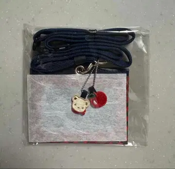 미사용 새상품 [ 파밀리아 ] 네임 홀더 빨간색 계열 체크