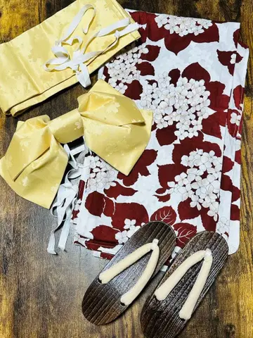 유카타 오비 리본 일본 나막신 세트