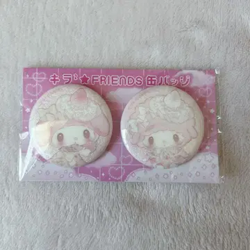 딸기 신문 마이멜로디 마이 스위트 피아노 캔뱃지 화이트 딸기 티타임