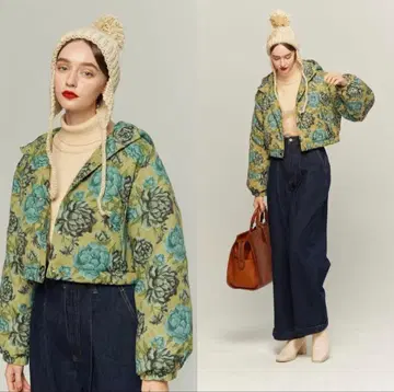 tnewties 다운 코트 TV 쇼핑으로 쇼핑 꽃무늬