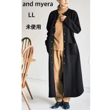 미사용 and myera 롱 스냅 가디건 블랙 LL 빅 사이즈