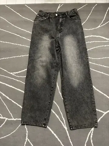 MONO-MART 다크 그레이 스트레이트 데님 S