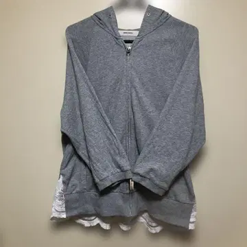 SUPER HAKKA 그레이 후드 부착 후드티