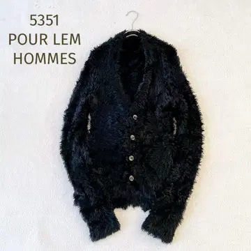 극미품 5351 풀옴 샤기 가디건 블랙 사이즈 3 L