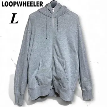 LOOPWHEELER 맨투맨 집업 후드티 L 그레이