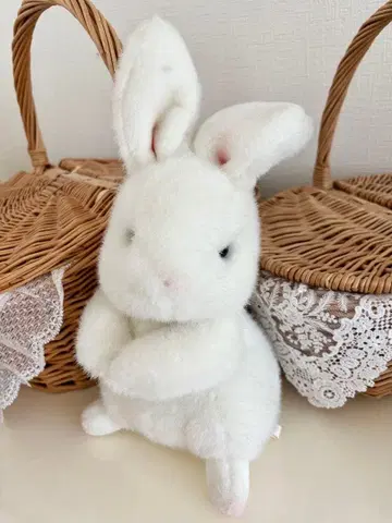 새상품급 쇼와 레트로 오오이케 토끼 봉제 인형 오른쪽 아이
