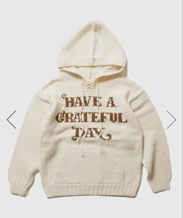 HAVE A GRATEFUL DAY 니트 후드티